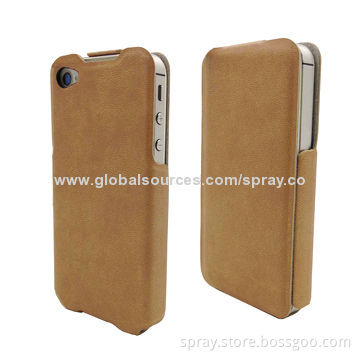 Ultra Slim Flip Folio PU Cases for iPhone 4S, No Stitching or Oil Coating End